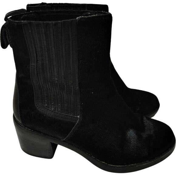 UGG Camden Exotic Calf Hair Leather High Heels Womens Ankle Boots Booties Size 7 - Picture 1 of 8